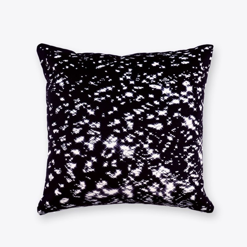 Coussin carré velours imprimé photo Reflet